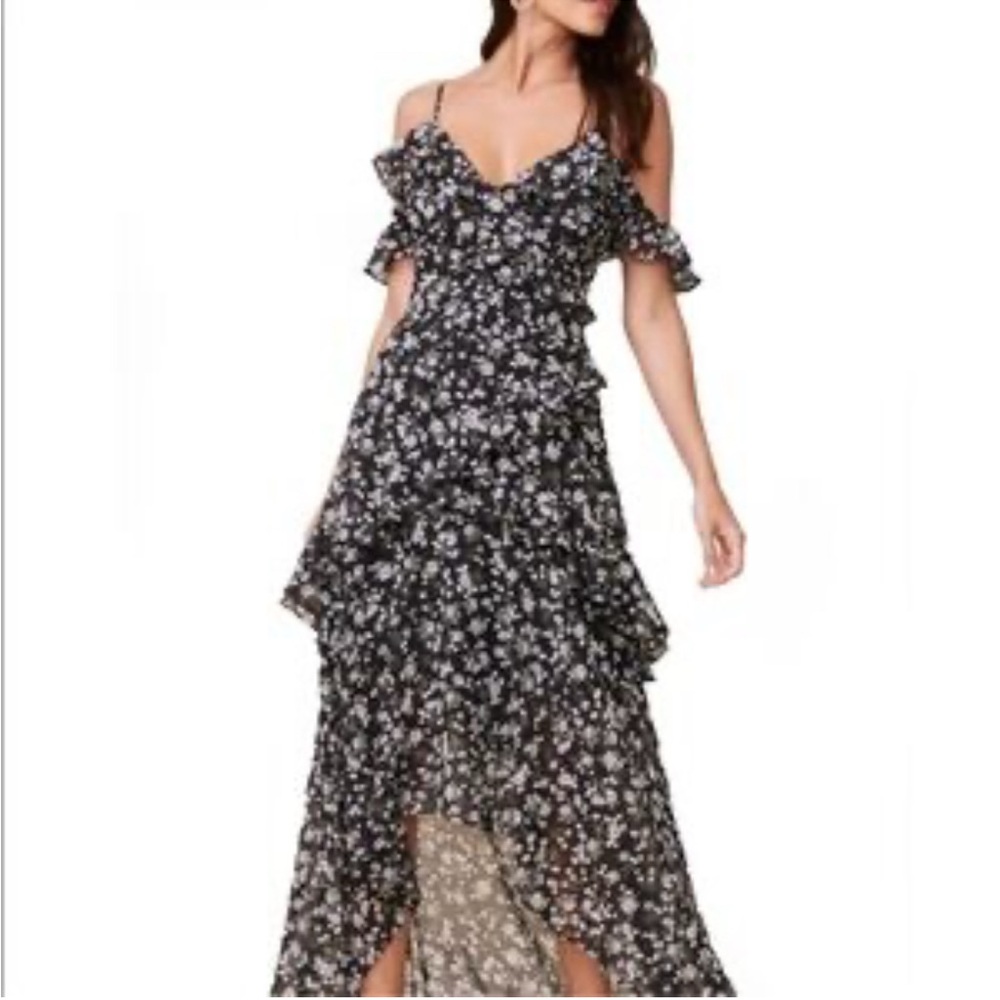 Floral Black and White Women's Dress